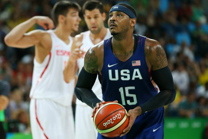 Carmelo Anthony with the US Men's basketball team in 2016.