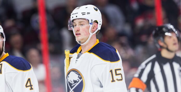 Jack Eichel with the Buffalo Sabres in February 2017