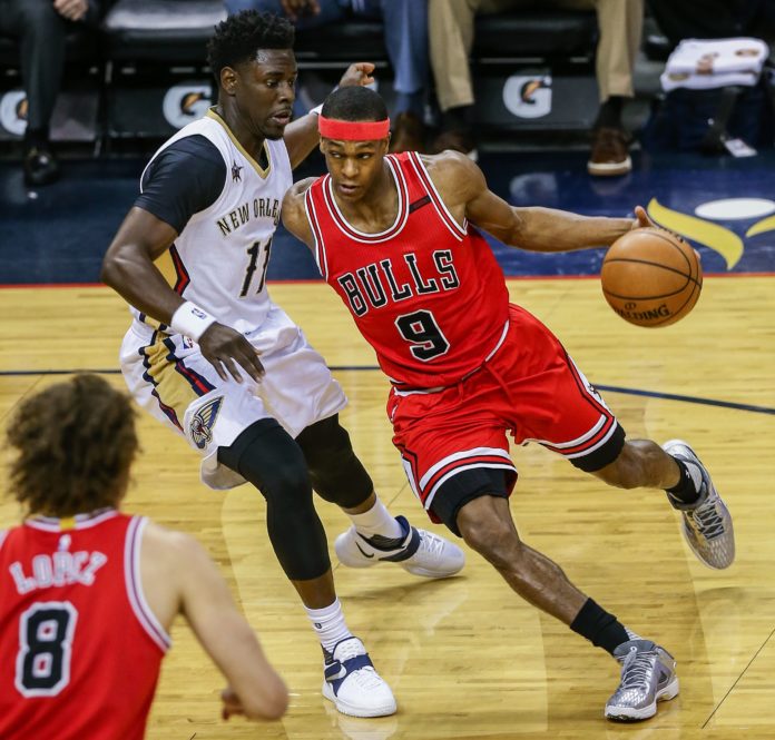 Rajon Rondo with the Chicago Bulls in 2017