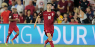 Christian Pulisic playing against Panama in 2017