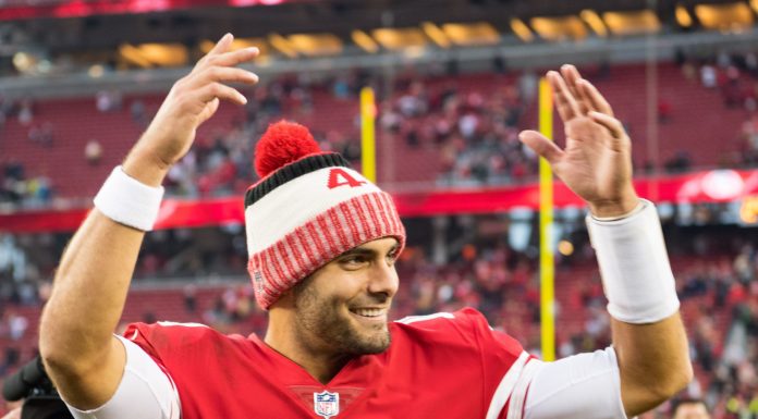 49ers’ QB Jimmy Garoppolo Undergoes a Knee Surgery, Will Be Out 7 to 9 Months San Francisco 49ers quarterback Jimmy Garoppolo in 2017.
