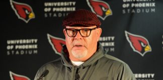 Bruce Arians with the Cardinals in 2017