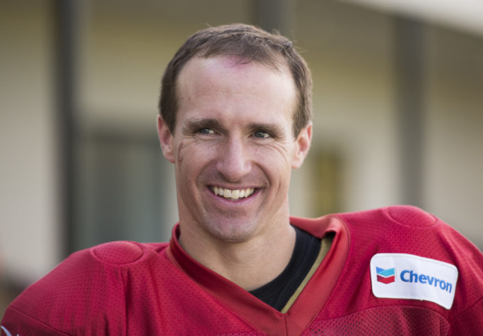 Drew Brees with the New Orleans Saints in 2017