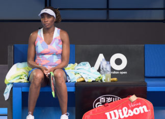 Venus Williams during her first round match on Australian Open in 2018