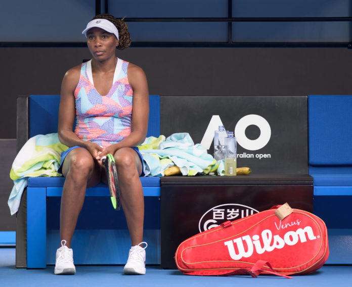 Venus Williams during her first round match on Australian Open in 2018