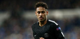 Neymar playing for Paris Saint-Germain in 2018