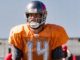 Ryan Fitzpatrick at training with Buccaneers in 2017