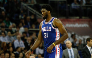 Joel Embiid with the 76ers in 2018