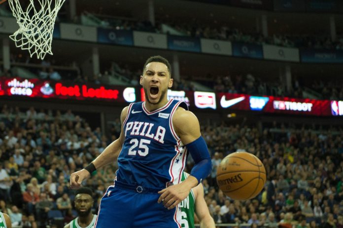 Ben Simmons with the Philadelphia 76ers in 2018