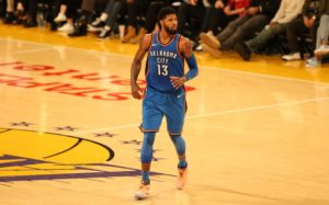 Paul George with Oklahoma City Thunder in 2018