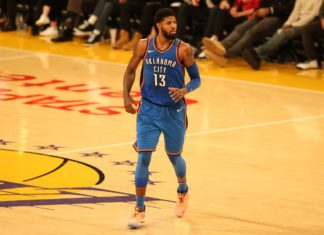 Paul George with Oklahoma City Thunder in 2018
