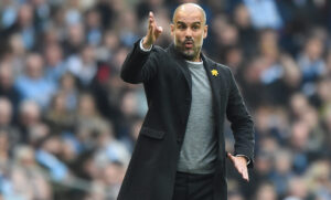 Pep Guardiola, manager of Manchester City in 2018