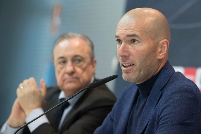 Zinedine Zidane announcing his resignation from Real Madrid in May 2018