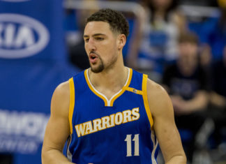 Klay Thompson with the Warriors in 2017