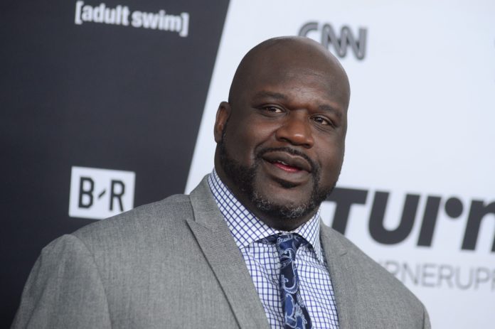 Shaquille O'Neal at the Turner Upfront Presentation in 2018