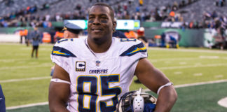 Antonio Gates with the Chargers in 2017