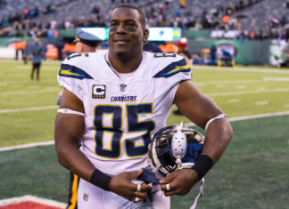 Antonio Gates with the Chargers in 2017