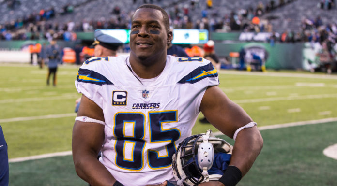 Antonio Gates with the Chargers in 2017