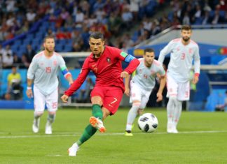 Cristiano Ronaldo with Portugal at the 2018 World Cup