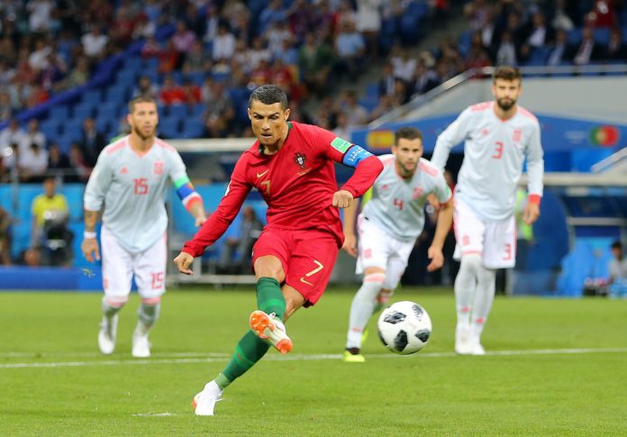 Cristiano Ronaldo with Portugal at the 2018 World Cup