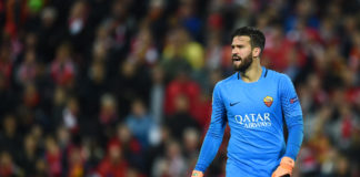 Alisson Becker with Roma in 2018