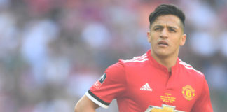 Alexis Sanchez with Manchester United in 2018