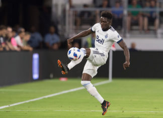 Alphonso Davies with Vancouver in 2018