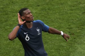 France's Paul Pogba celebrates win at World Cup with France national team