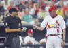 Mike Shildt (8) during his time with Memphis in 2016