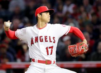 Shohei Ohtani with the Angels in 2018