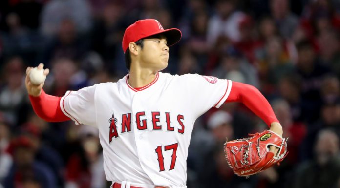 Shohei Ohtani with the Angels in 2018