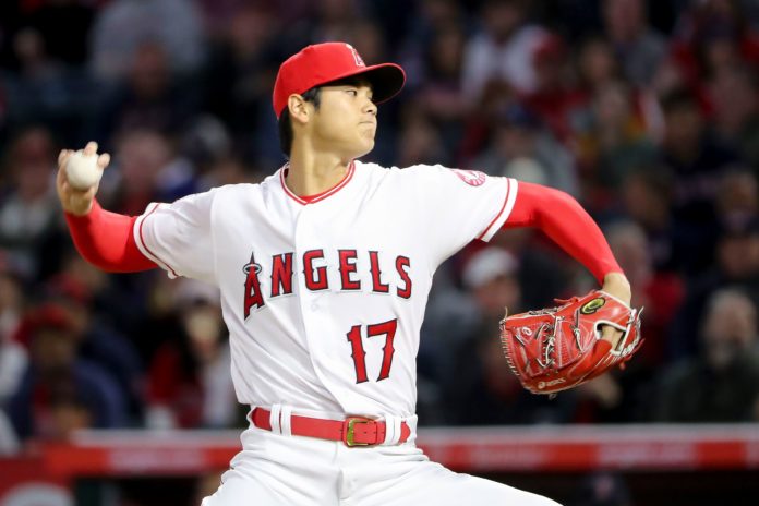 Shohei Ohtani with the Angels in 2018