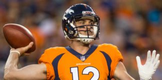 Paxton Lynch with the Broncos in 2018