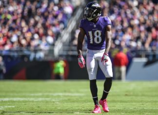 Breshad Perriman during his time with Baltimore Ravens game in 2016