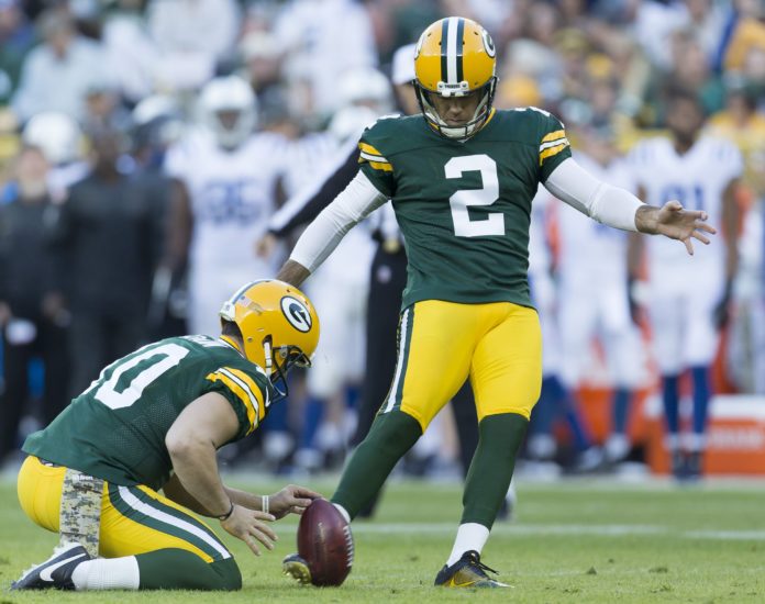 Mason Crosby with the Packers in 2016