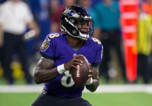 Lamar Jackson with Baltimore Ravens in 2018