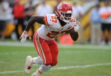 Kareem Hunt with the Chiefs in 2018