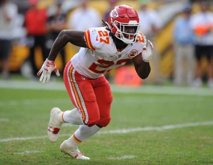 Kareem Hunt with the Chiefs in 2018