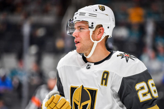 Paul Stastny with the Golden Knights in 2018