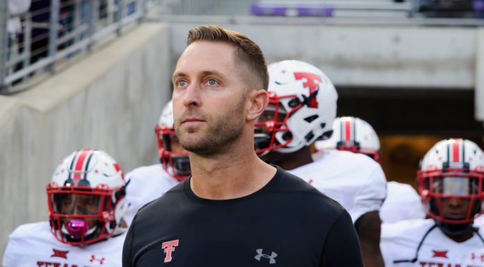 Kliff Kingsbury with Texas Tech in 2018