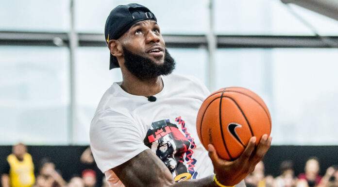 LeBron James at the China tour in 2018
