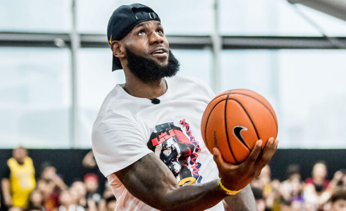 LeBron James at the China tour in 2018