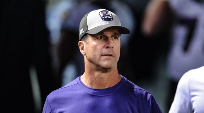The Baltimore Ravens' John Harbaugh