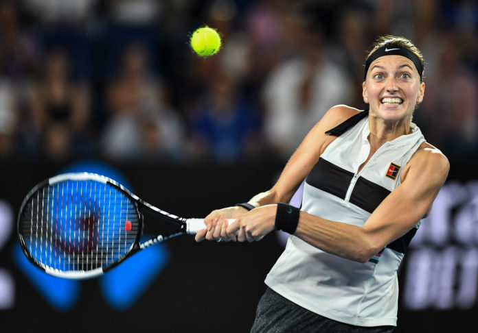 Petra Kvitova in action during her Woman's Singles Semi-Final in 2019.