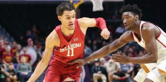 Trae Young (11) during his time with Oklahoma in 2017