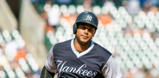 Aaron Hicks with the Yankees in 2018