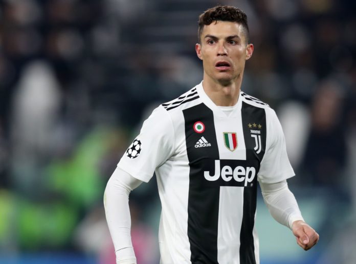 Cristiano Ronaldo with Juventus during the 2019 UEFA Champions League, Round of 16