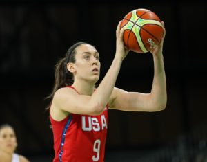 Breanna Stewart with USA Basketball at the Rio Olympics in 2016