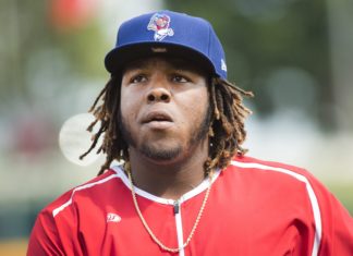 Vladimir Guerrero Jr. with the Buffalo Bisons in 2018