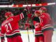 Brett Pesce and Nino Niederreiter of the Hurricanes in 2019